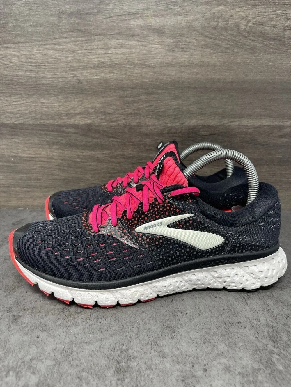Brooks Glycerin 16 Womens Size 8.5 Black Pink Gray DNA LOFT Running Shoes
